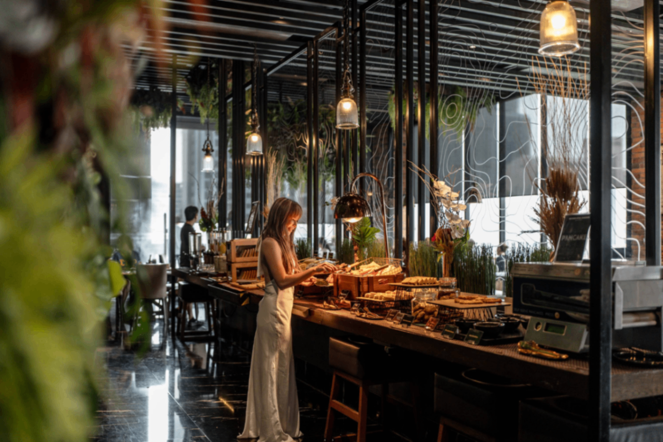 Warm buffet corner inside PRIME restaurant